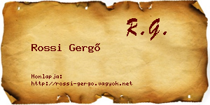 Rossi Gergő névjegykártya